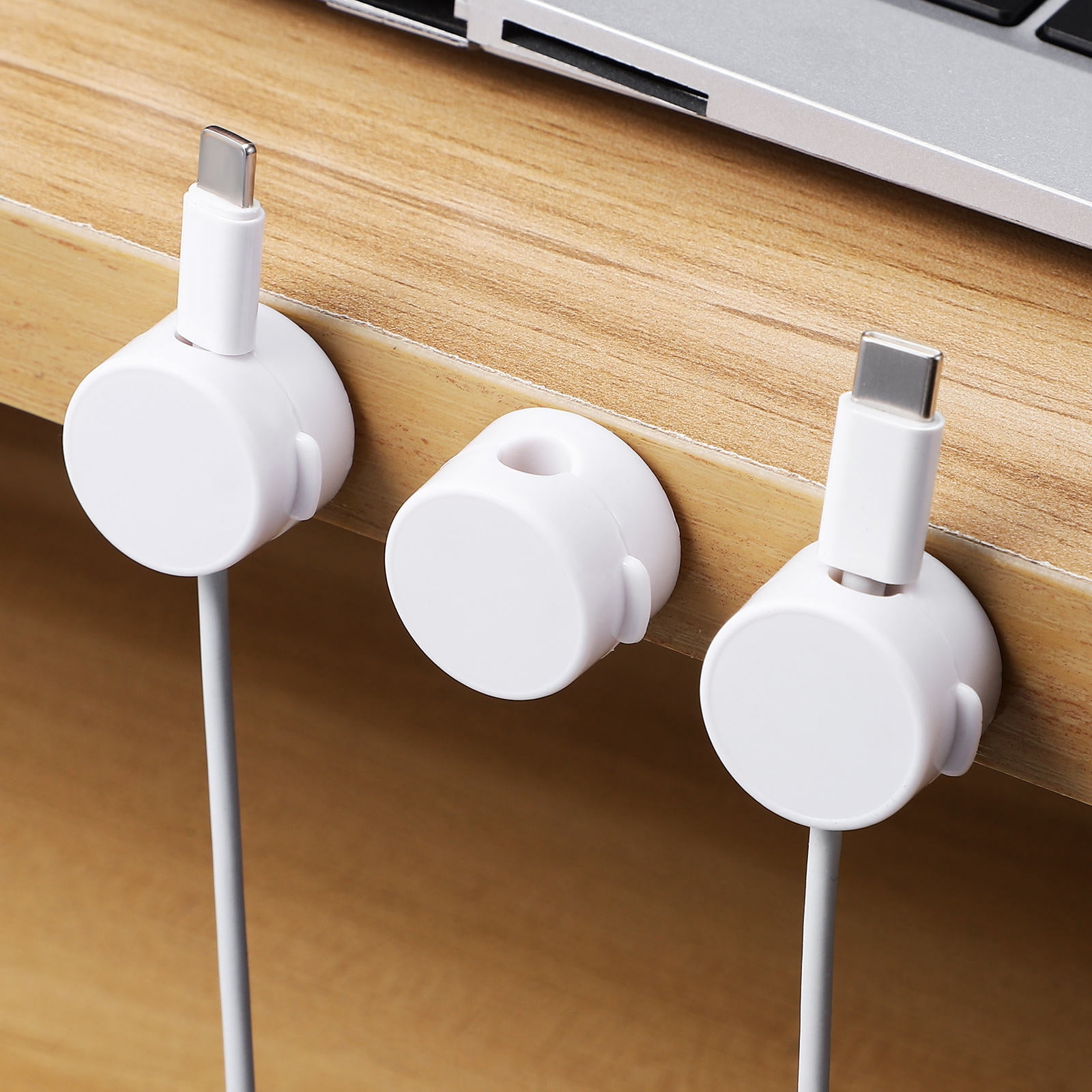Phenofice 6Pcs White Magnetic Cord Organizer Cable Clips Adhesive Cable ...