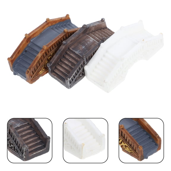 Phenofice 6Pcs White Resin Miniature Bridge for Fairy Garden Accessories 5.1x2x1.8in