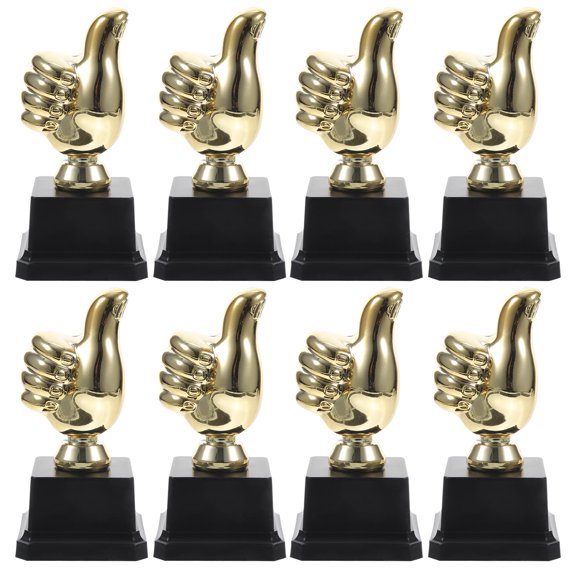 Phenofice Set of 8 Plastic Trophy Award Cups for Party Favors, Unique Competition Prizes and