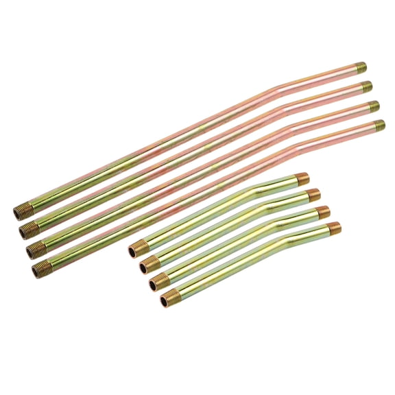 Phenofice 8Pcs Grease Gun Hose Extension Set Golden Durable Hard Pipe for Reduced Mechanical Wear