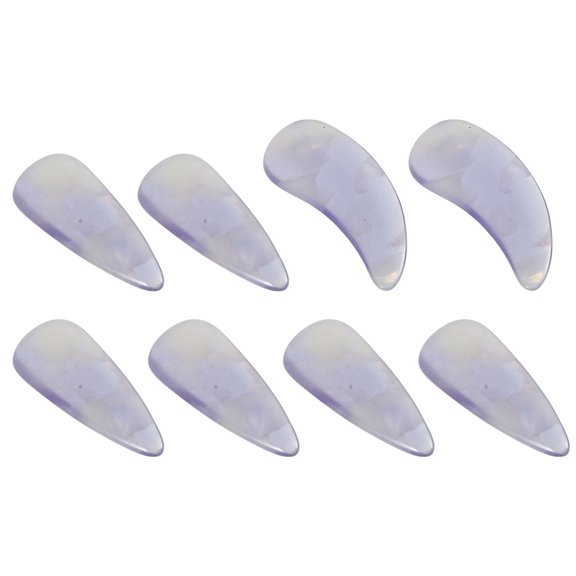 Phenofice 8Pcs Guzheng Finger Picks Purple Double Arc Design Comfortable Fit Professional Reusable Zither Accessories