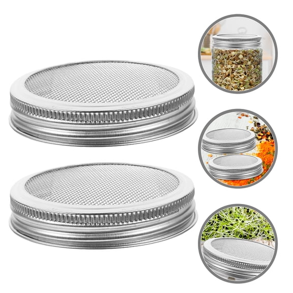 Phenofice 8Pcs Stainless Steel Sprouting Kit Lids with Universal Fit for Growing Sprouts At Home and Meal Prep