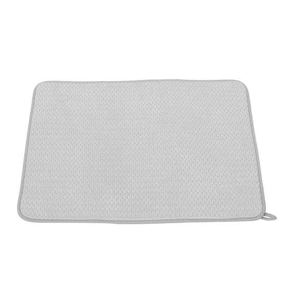 Phenofice Grey Microfiber Dish Drying Mat Foldable Nonslip Absorbent Kitchenware Draining Pad for Countertops