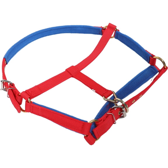 Phenofice Adjustable Horse Halter with Fleece Lining in Red 1Pcs