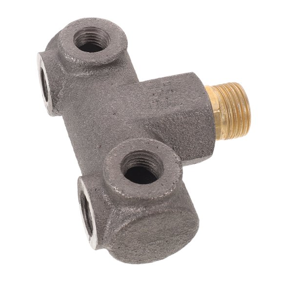 Phenofice Air Compressor Pneumatic Cross Fitting Multi Port Manifold Block with Sealed Thread Grey