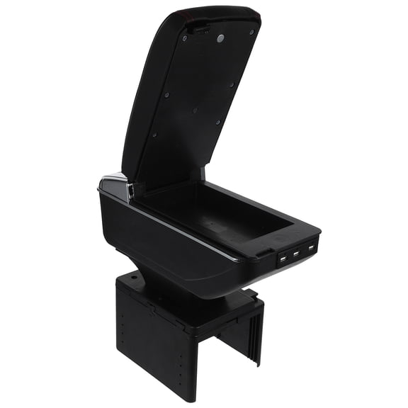 Phenofice Black Auto Armrest Cushion with Adjustable Fit, Stain-Resistant Material for Comfortable Car Interior