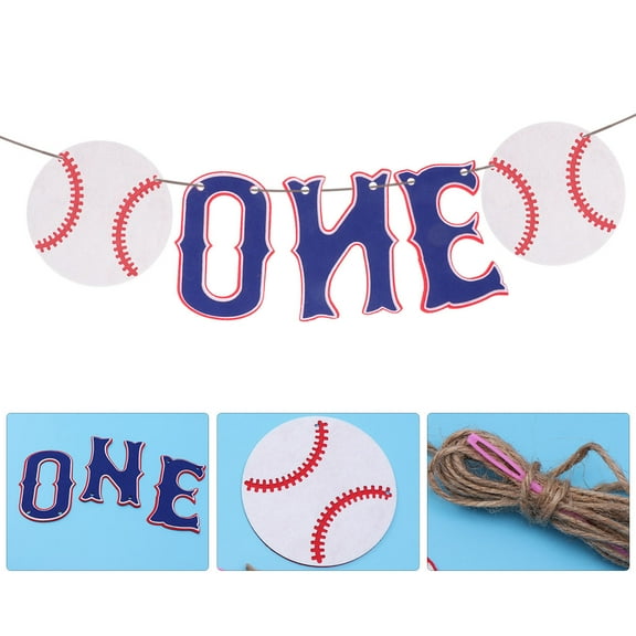 Phenofice Baseball Theme Garland for Decoration Made of Felt 6.5 Feet for Birthday Parties