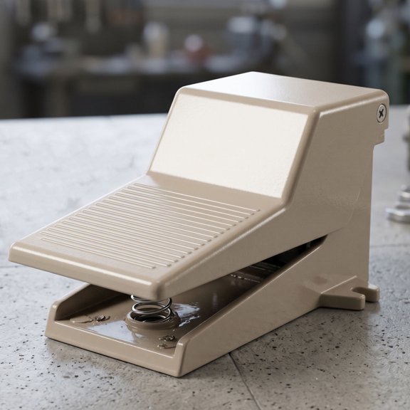 Phenofice Beige Pneumatic Foot Operated Valve with 2 Inlet 2 Outlet for Cylinder Control