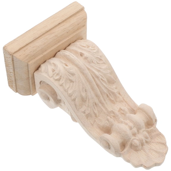 Phenofice Beige Solid Wood Corbels Decorative European Style Carved Roman Column Shelf Brackets for Home Decor