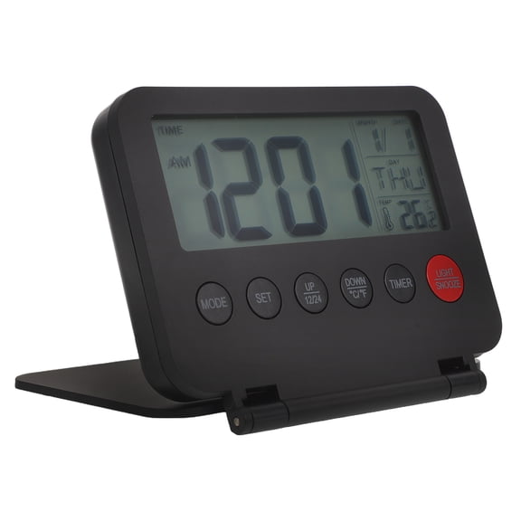 Phenofice Black Multifunctional Digital Flip Clock with Ultrathin Design for Home and Travel