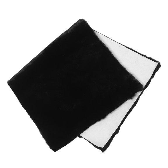Phenofice Black Rectangular Plush Table Cover for Vanity Desk and Dining Table Protection