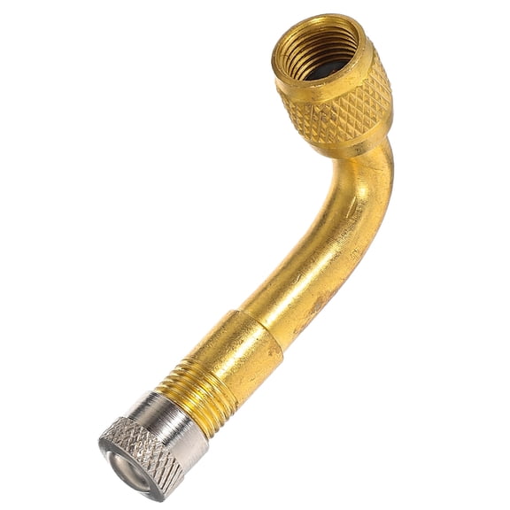Phenofice Golden Brass Tire Valve Stem Extension Adapter with 90 Degree Bend for Heavy Duty Vehicle and Motorcycle Use