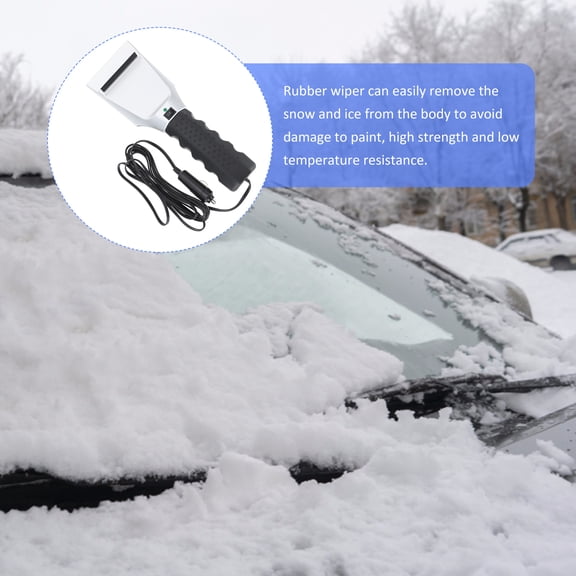 Phenofice Car Ice Scraper with Instant Heating and Rubber Wiper for Safe Snow Removal