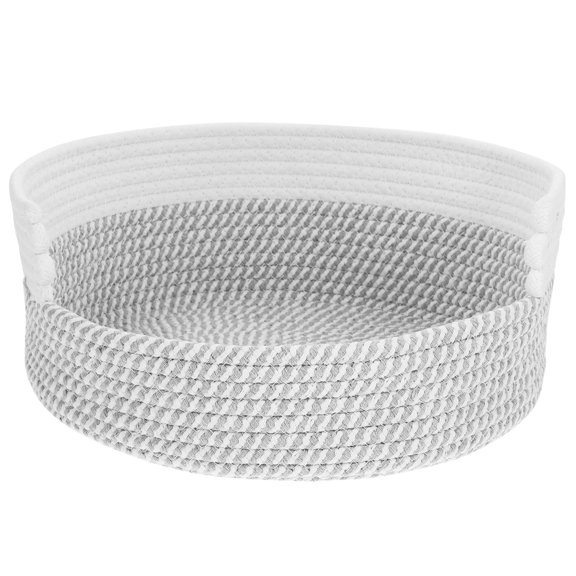 Phenofice Cotton Rope Grey Woven Pet Bed Small Nest for Cats
