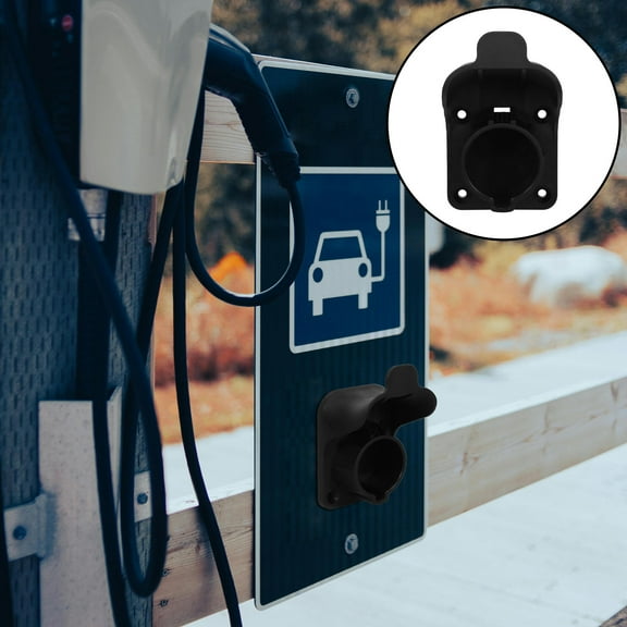 Phenofice Charging Cable Holders Electric Vehicle Charging Holder Black Wall Mount 1Set