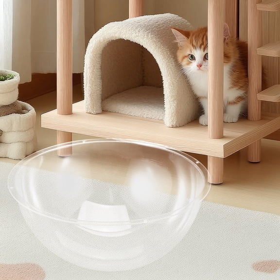 Phenofice Clear Plastic Cat Dome Bed with Easy to Maintain Design for Indoor Cat Tree Shelf
