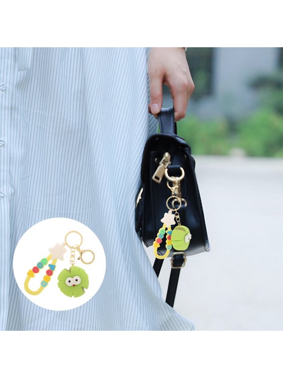 Compact and Portable Cute Cookie Keychain with Silicone Beads and Wristlet for Car Keys