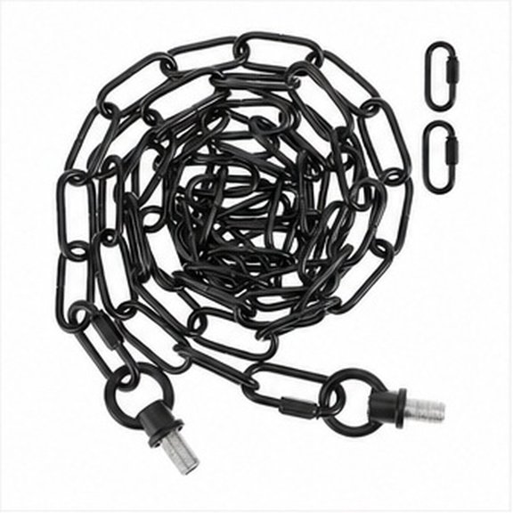 Phenofice Black Adjustable Iron Hanging Chain 3.5x0.9m with Locks and for Light Fixtures