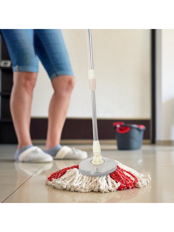 Durable Khaki Mop Handle Replacement with Hanging Hole for Home Use