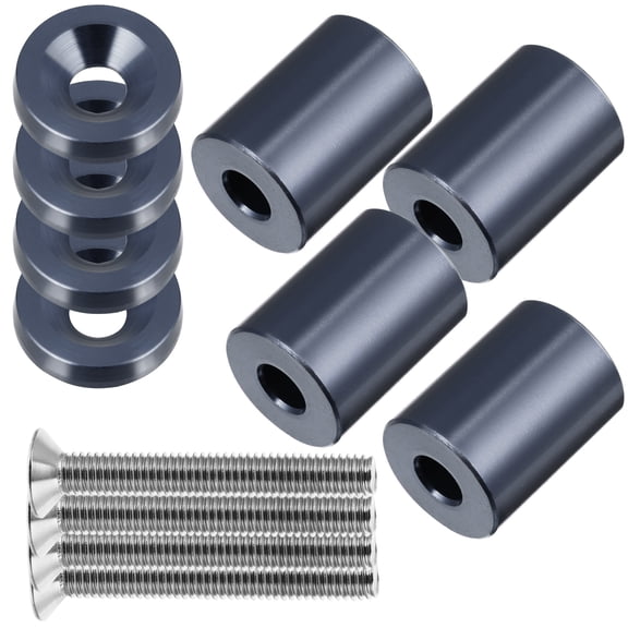 Phenofice Engine Hood Ventilation Spacers in Black Aluminum for Enhanced Car Engine Airflow