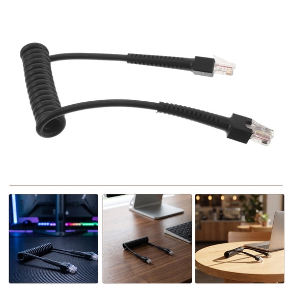 Phenofice Flexible Spring Coiled Network Cable with Double Shielded Core for Reliable Data Transmission