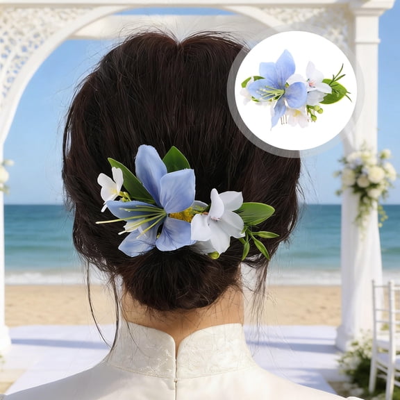 Phenofice Floral Hair Comb for Beach Wedding Styling with Quick Versatile Use