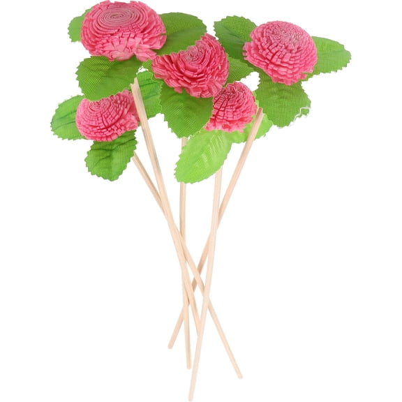 Phenofice Flower Reed Diffuser Sticks, 5pcs Decorative Plastic and Wood Refill Stems for Aromatherapy Home Decor