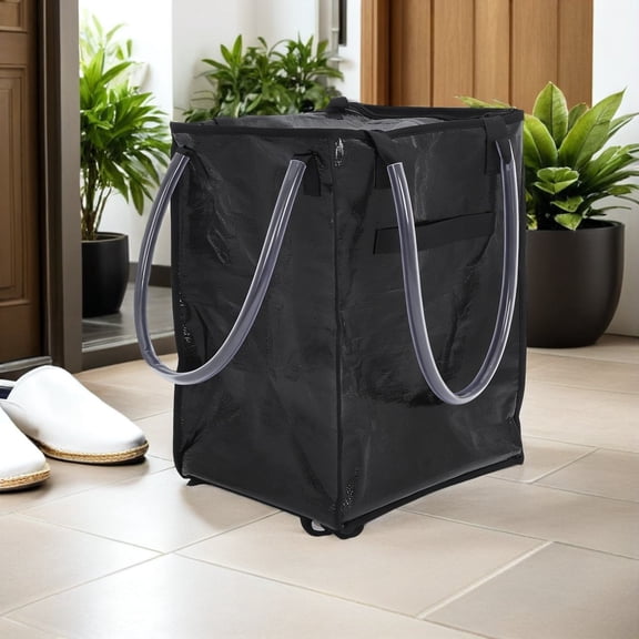 Phenofice Foldable Black Shopping Cart Bag with Wheels for Heavy Groceries and Travel Use