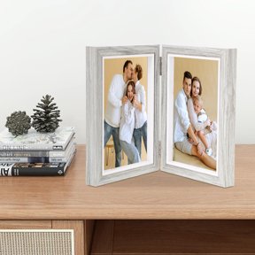 Phenofice Foldable Wooden Picture Frame with Construction for Home Photo Display