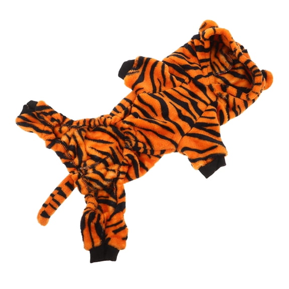 Phenofice Soft Tiger Print Dog Vest with Hood, Warm and Comfortable Pet Jacket for Costumes, Parties, and Everyday Wear