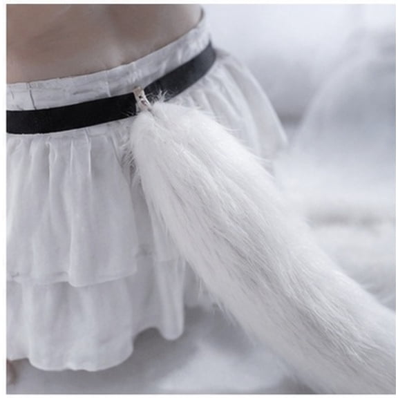 Phenofice Furry Ears and Tail 1Pcs Werewolf Costume Accessory White for Themed Parties and Performances