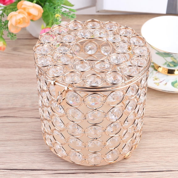 Phenofice Golden Metal Tissue Box with Modern Design Suitable for Car and Bedroom