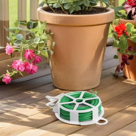 Phenofice Green Coated Plastic Gardening Wire for Plant Tying and Outdoor Bonsai Training