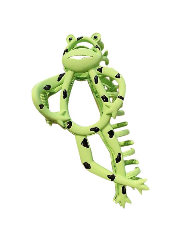 Green Frog Shape Large Claw Clip for Thick Hair Fun Decorative Hair Accessory for Weddings