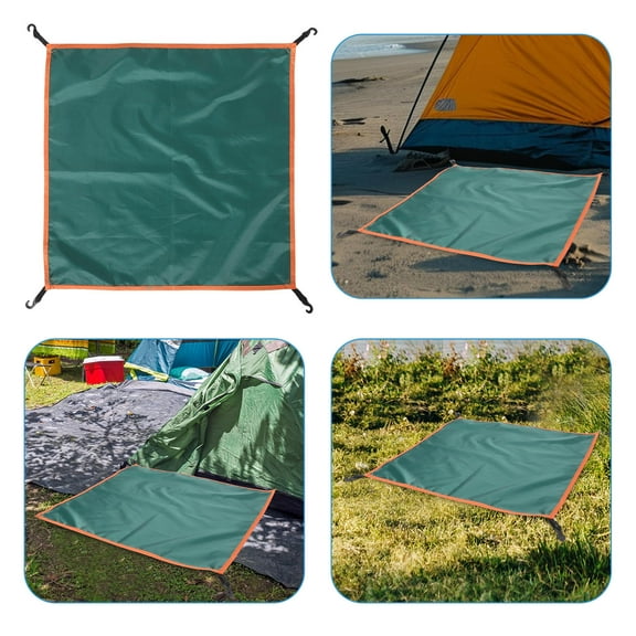 Phenofice Green Silver Coated Cloth Camping Tent Cover Multifunctional Rain Fly Lightweight and Portable 70x50 inches
