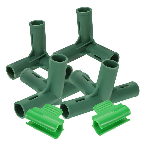 Phenofice Greenhouse Parts 1 Set Plastic Greenhouse Connector Kit Light Green Three-Way Film Clamp Stable Support