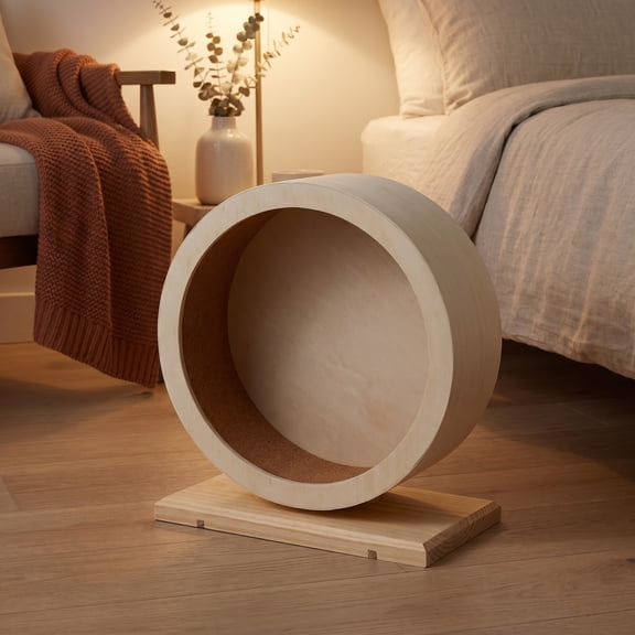 Phenofice Silent Hamster Wheel Wooden Bite Resistant for Hedgehog and Small Pets