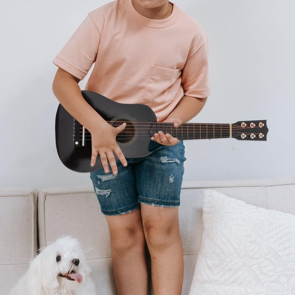 Phenofice Kids Acoustic Guitar for Beginners, Black Children's Starter Guitar, Lightweight Musical Instrument, 1 Pc