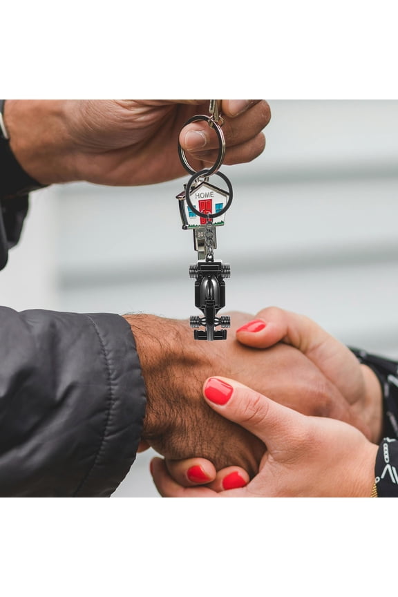 Black Metal Racing Car Keychain Key Pendant with Elegant Design, Perfect Accessory for Car, Bag, or Purse