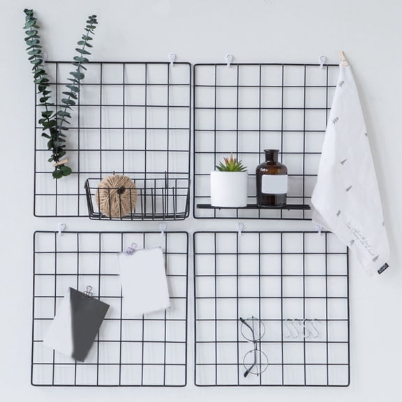 Phenofice Hanging Photo Frame Metal Wall Mesh Grid Black for Wall Decor and DIY Photo Display