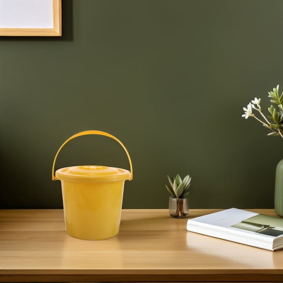 Phenofice Yellow Bracket Mount Trash Bin for Clinic and Utility Rolling Carts, Waste Container for and Home Use