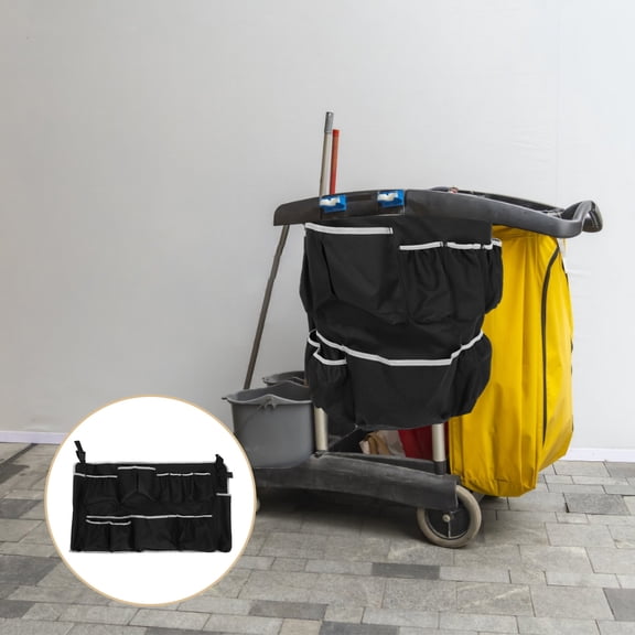 Phenofice Adjustable Black Trash Can Caddy Bag for Multipurpose Storage and Organization