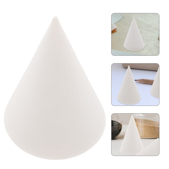 Phenofice Ornament Desktop Geometrical Cone Sculpture White 1Pack Sketching Aid Office Use Family Members