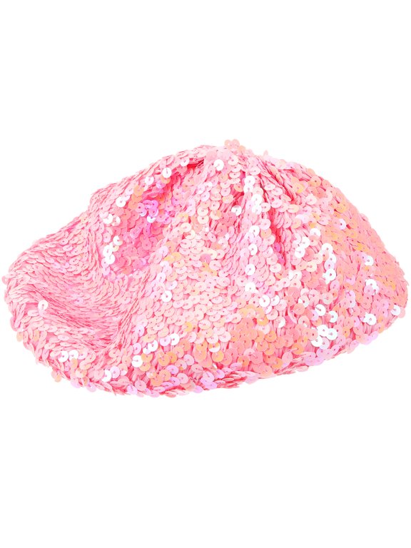 Pink Sequin Beret Shining Breathable Comfortable Fashionable