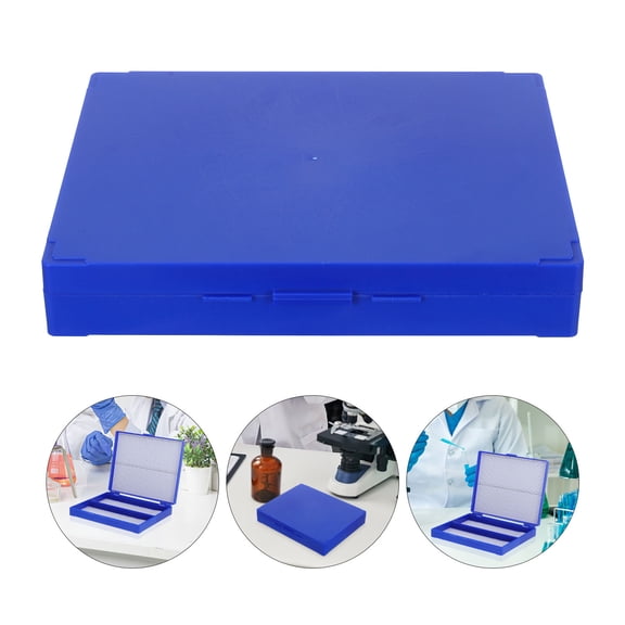 Phenofice Plastic Multi Slot Microscope Slide Storage Box for Laboratory Supply and Safe Storage