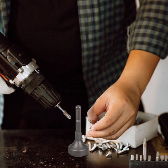 Phenofice Plated Silver Handheld Post Driver with Steel Rod Pounder and Electric Drill Bit Adapter for Fence Installation