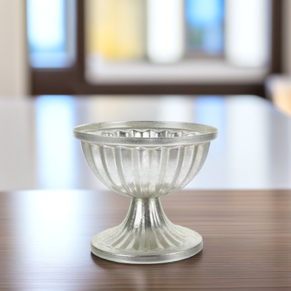 Phenofice Vintage Plated Silver Metal Flower Vase with Smooth Surface for Kitchen Table Centerpiece
