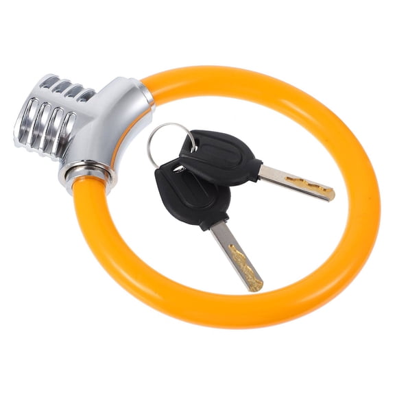 Phenofice Anti-Theft Bike Ring Lock Orange Zinc Alloy Strong and Durable with Steel Cable