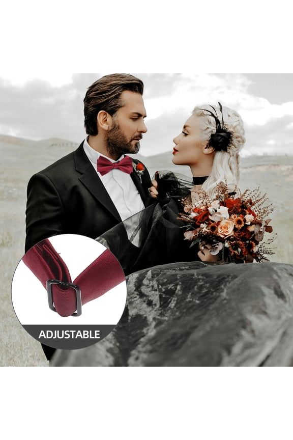 Pre-Tied Red Groom Bow Tie with Durable Polyester Perfect for Wedding and Party Accessories