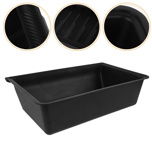 Phenofice Rectangular Car Under Seat Organizer Black TPE 1 Set for Space Management
